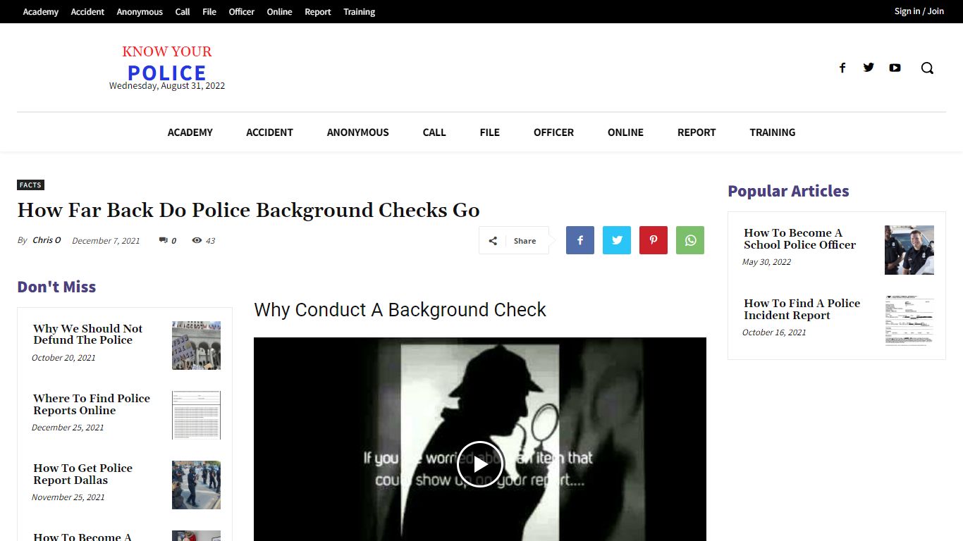 How Far Back Do Police Background Checks Go